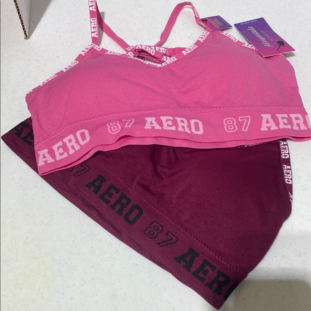 Aeropostale Pink and Burgundy Sports Bras